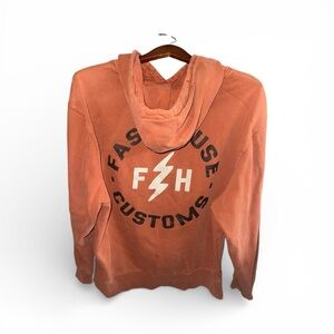 Fasthouse Burnt Orange MX Racing Hoodie Casual Long Sleeve Dirt Biker Sweatshirt